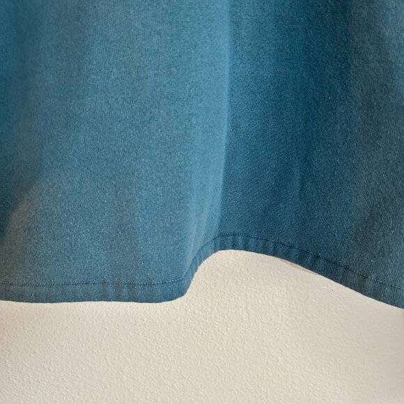 Vintage DIY Grandma Sweatshirt Cardigan M? Blue Shawl Collar Patchwork Button Up - Picture 10 of 10